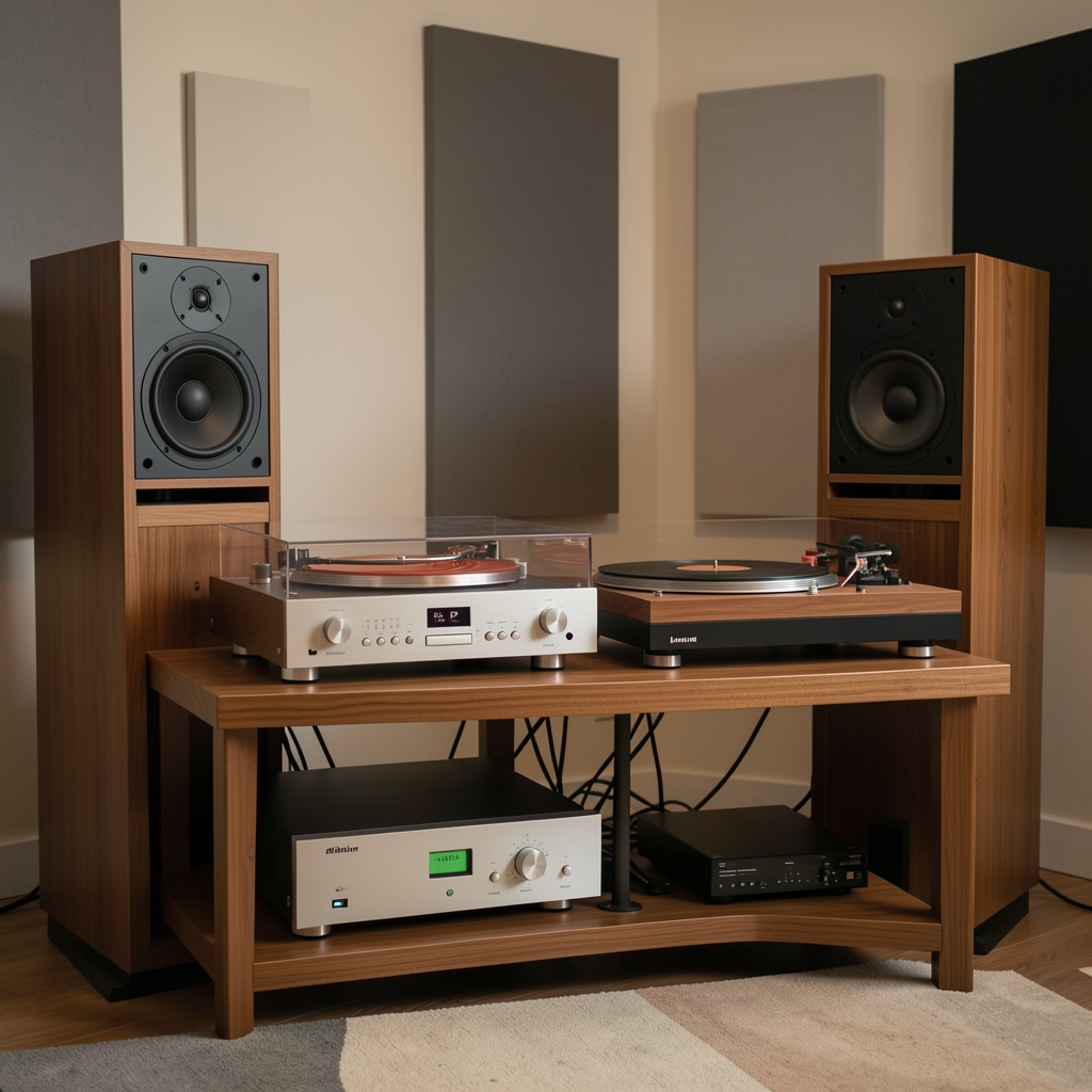 Referentni audio sistem sa Naim NAP 500 pojačalom, Linn LP12 gramofonom i Wilson Audio zvučnicima u audio studio prostoru