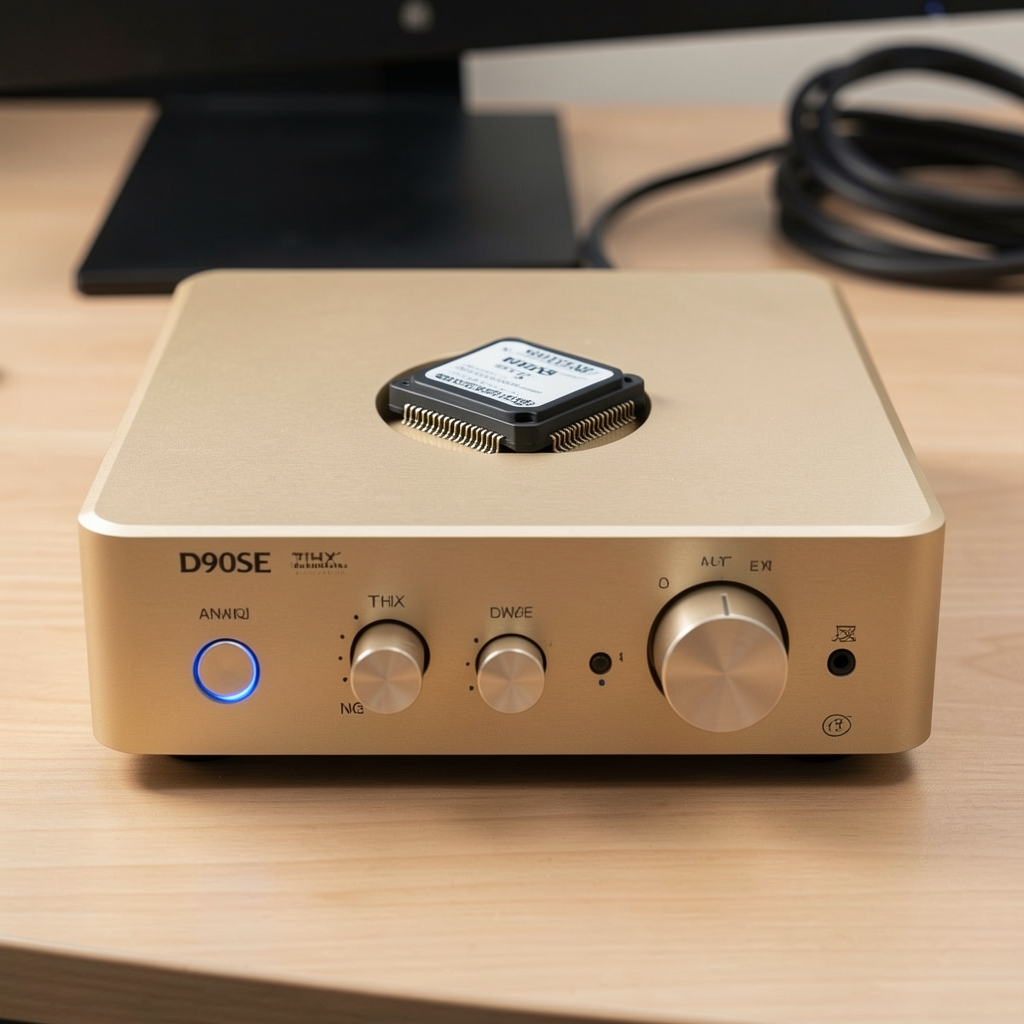 Topping D90SE premium desktop DAC srebrne boje sa AKM4499EX čipom i THX pojačalom za slušalice