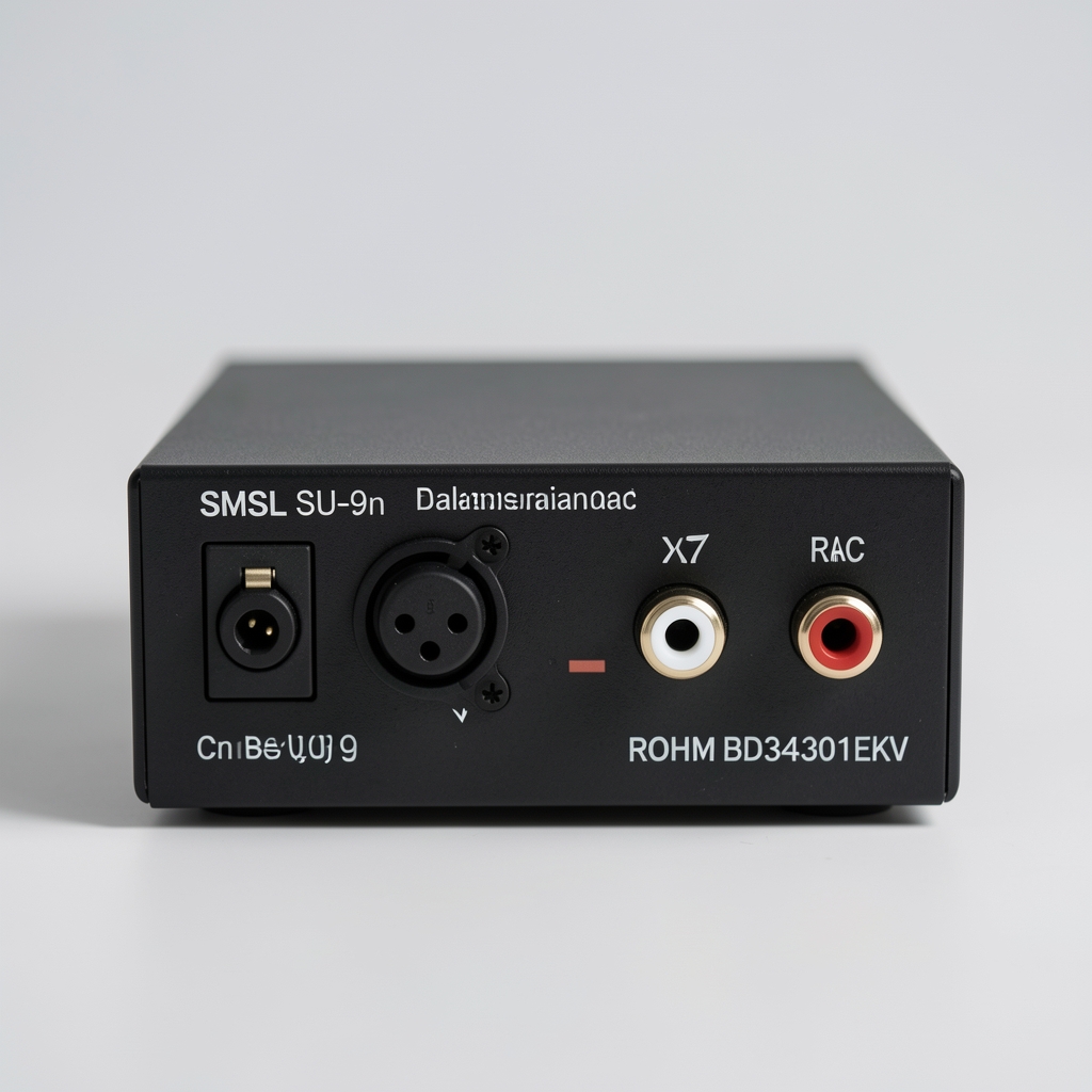 SMSL SU-9n desktop balansiran DAC crne boje sa ROHM BD34301EKV čipom i XLR i RCA izlazima