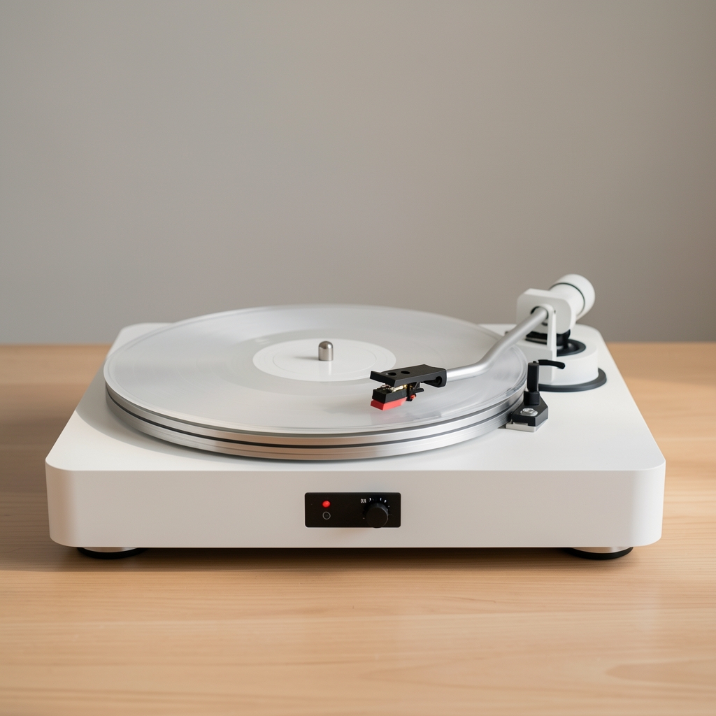 Rega Planar 1 Plus minimalistički belt-drive gramofon bijele boje sa ugrađenim phono preampom