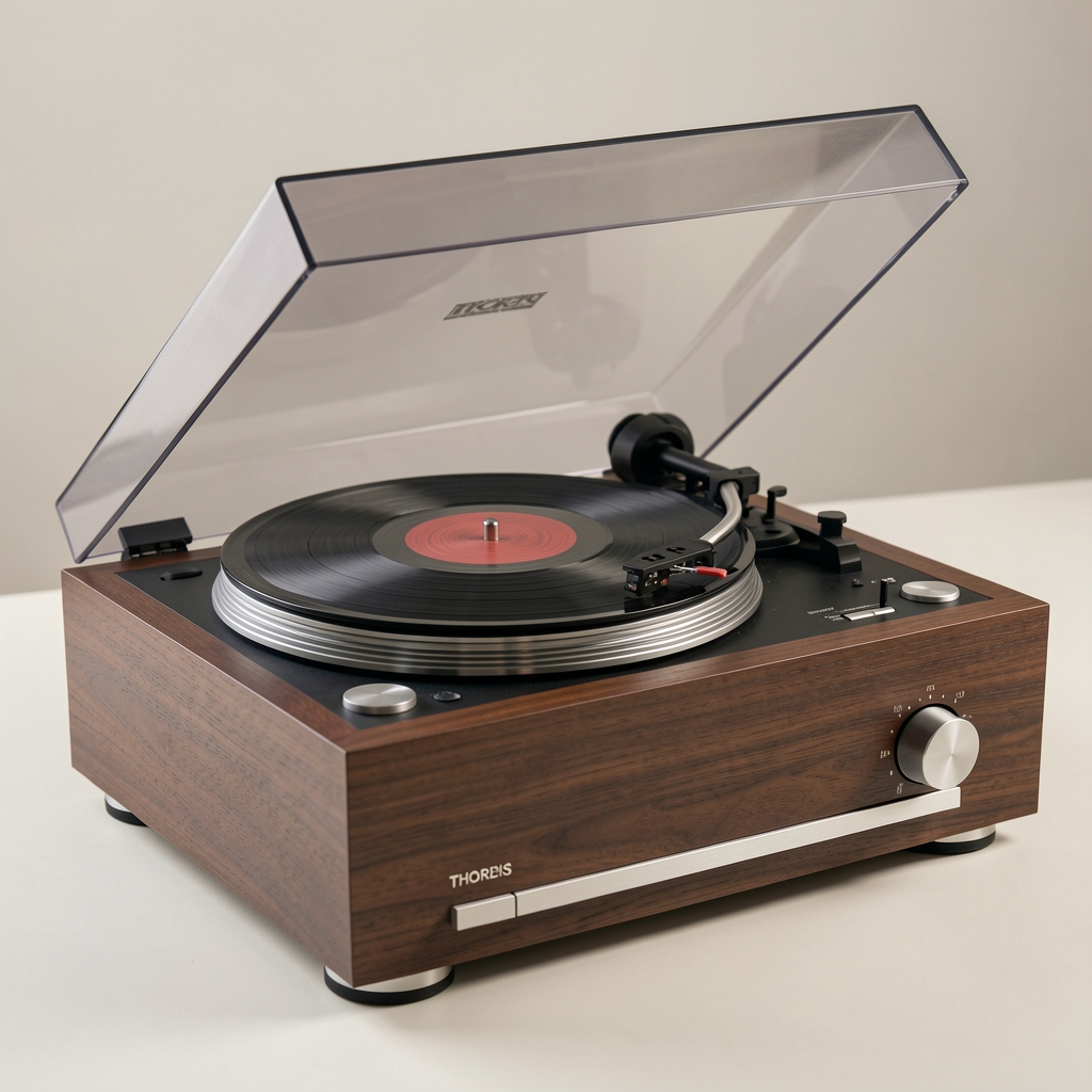 Thorens TD 102 A entry-level belt-drive gramofon crne boje sa automatskim podizanjem toner arma